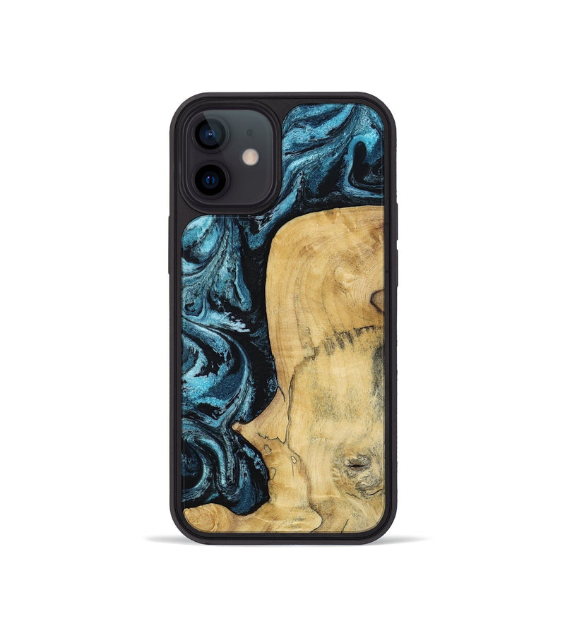 iPhone 12 mini Wood Phone Case - Keegan (Blue, 813799)