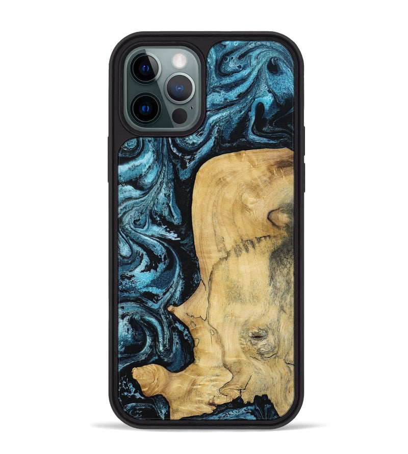 iPhone 12 Pro Max Wood Phone Case - Keegan (Blue, 813799)