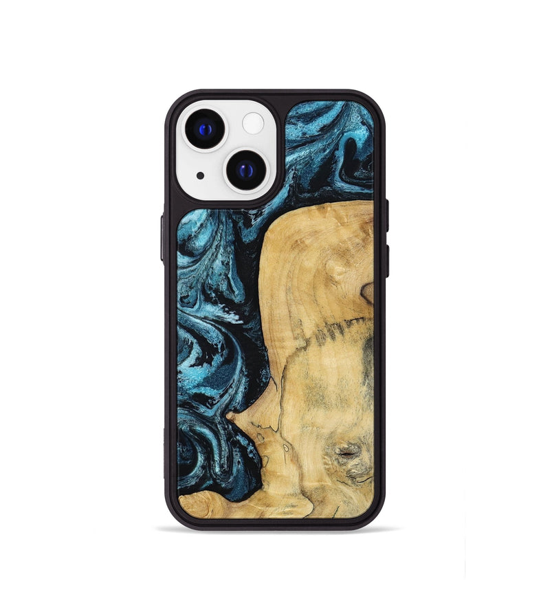 iPhone 13 mini Wood Phone Case - Keegan (Blue, 813799)
