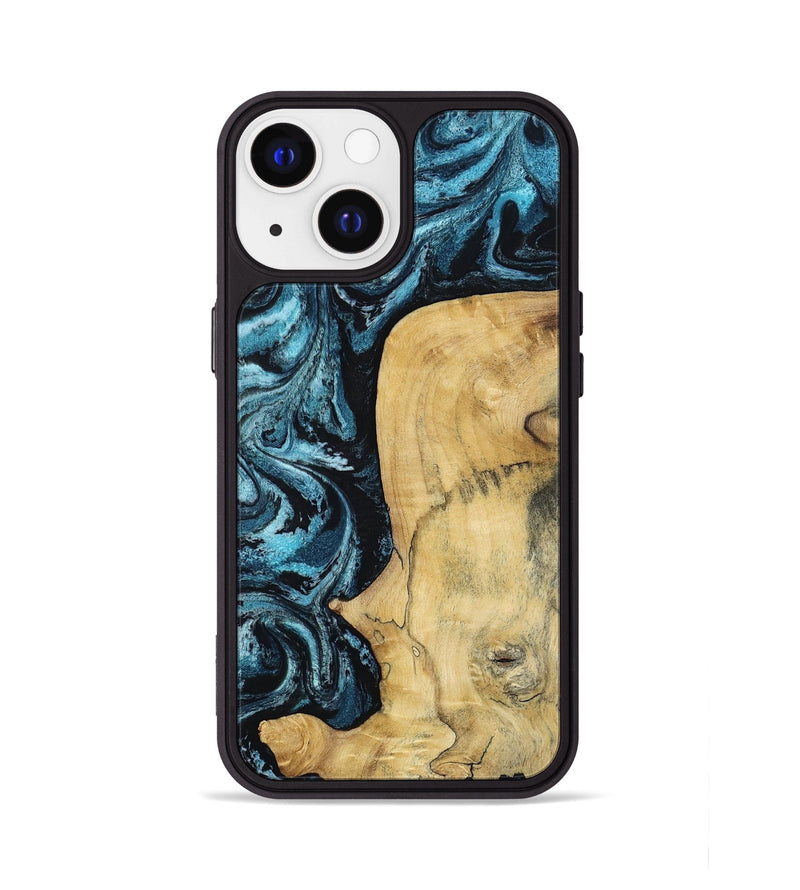 iPhone 13 Wood Phone Case - Keegan (Blue, 813799)