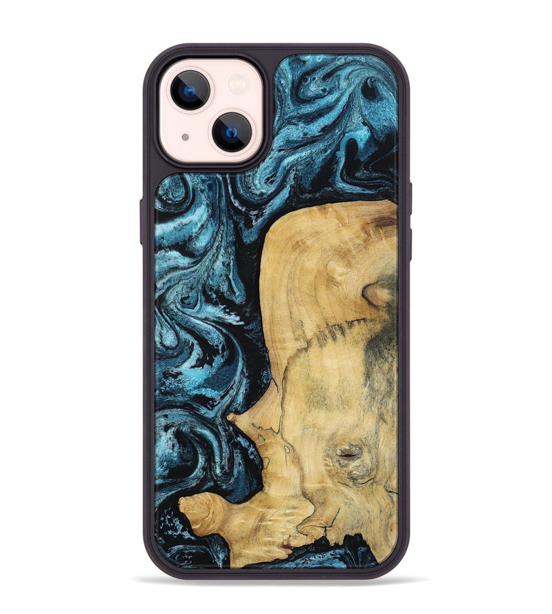 iPhone 14 Plus Wood Phone Case - Keegan (Blue, 813799)
