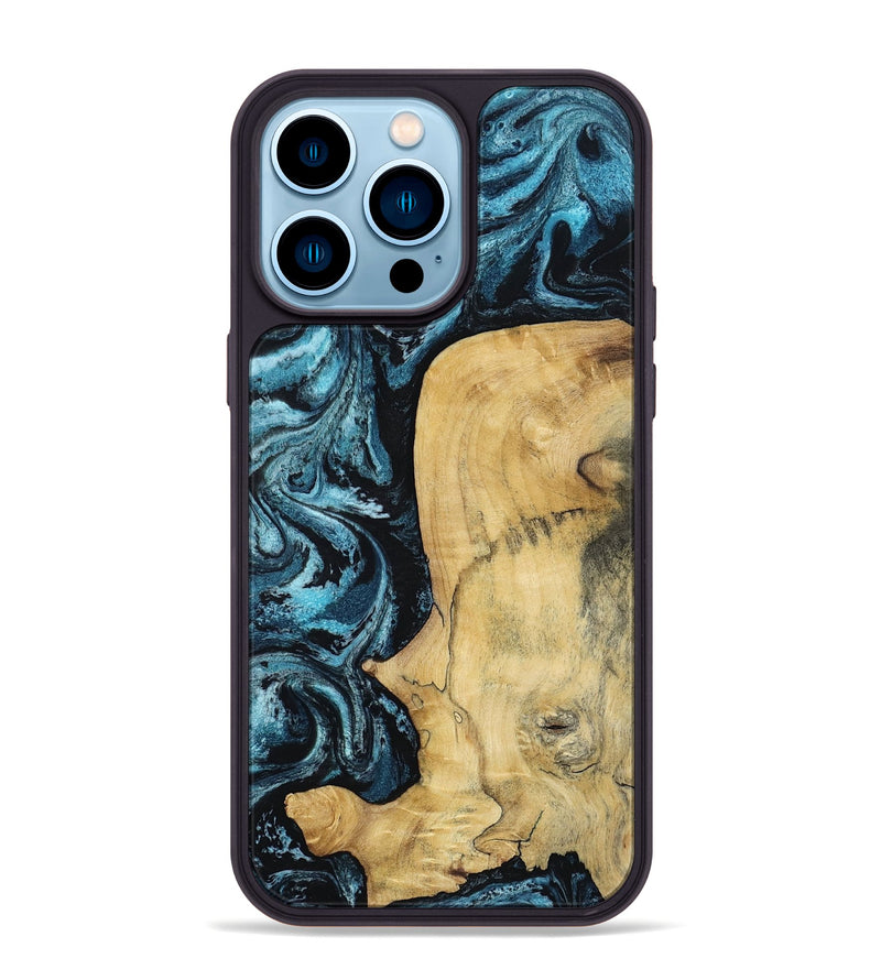 iPhone 14 Pro Max Wood Phone Case - Keegan (Blue, 813799)