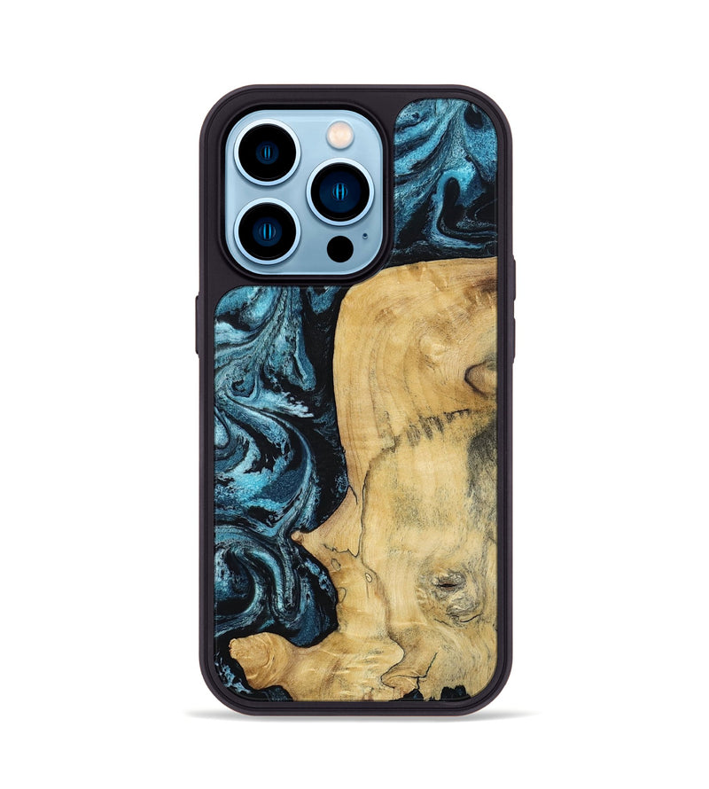 iPhone 14 Pro Wood Phone Case - Keegan (Blue, 813799)