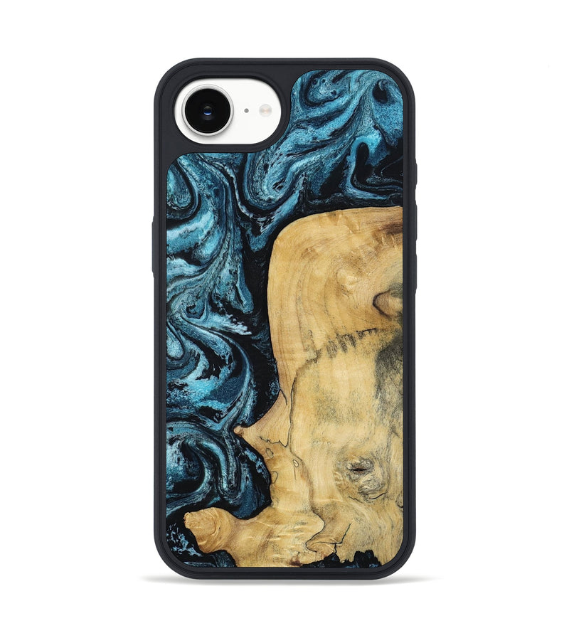 iPhone 16e Wood Phone Case - Keegan (Blue, 813799)