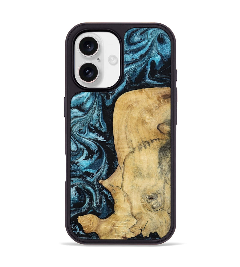 iPhone 17 Wood Phone Case - Keegan (Blue, 813799)