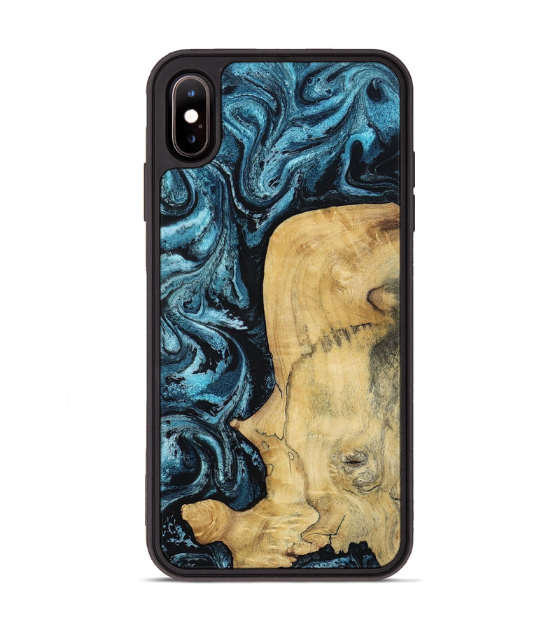 iPhone Xs Max Wood Phone Case - Keegan (Blue, 813799)