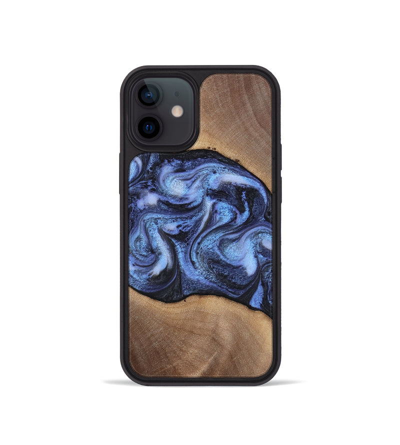 iPhone 12 mini Wood Phone Case - Destini (Blue, 813803)