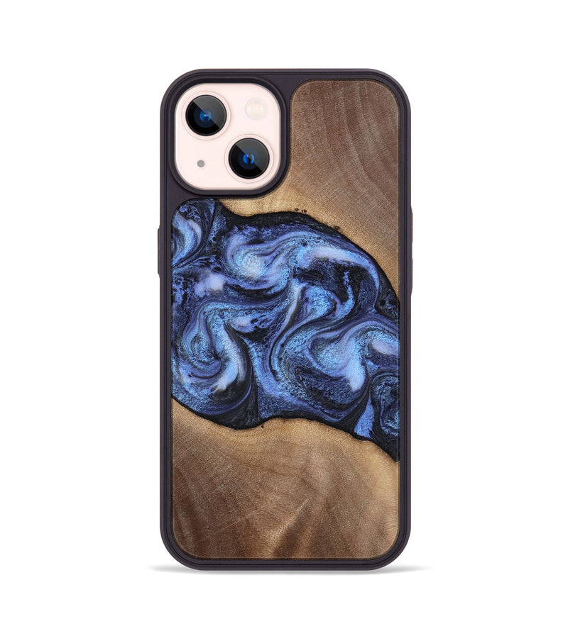 iPhone 14 Wood Phone Case - Destini (Blue, 813803)