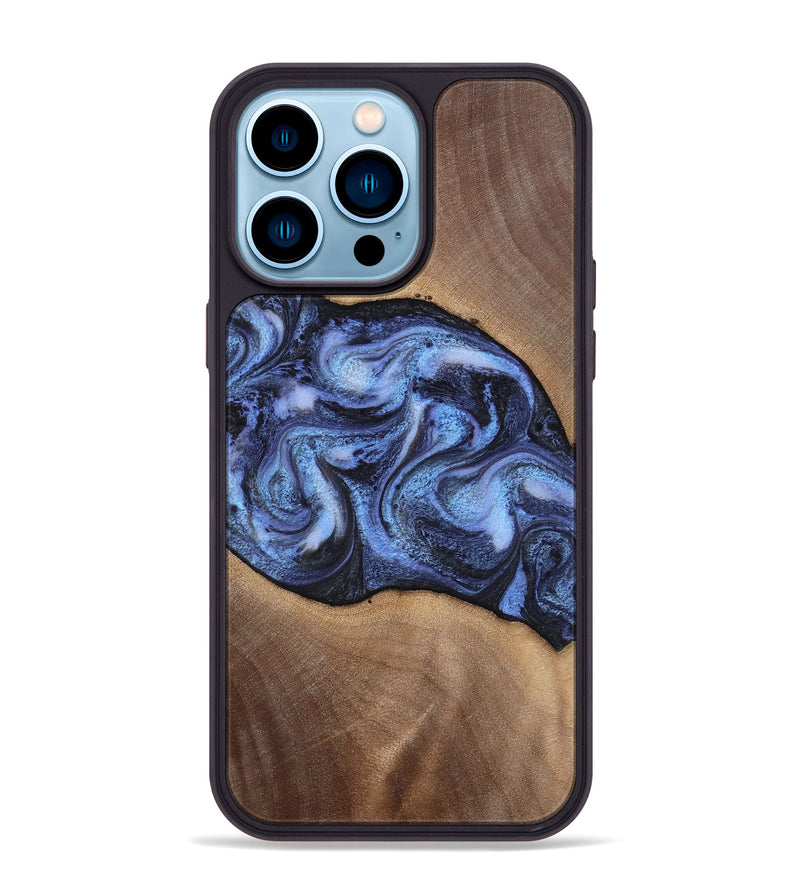 iPhone 14 Pro Max Wood Phone Case - Destini (Blue, 813803)