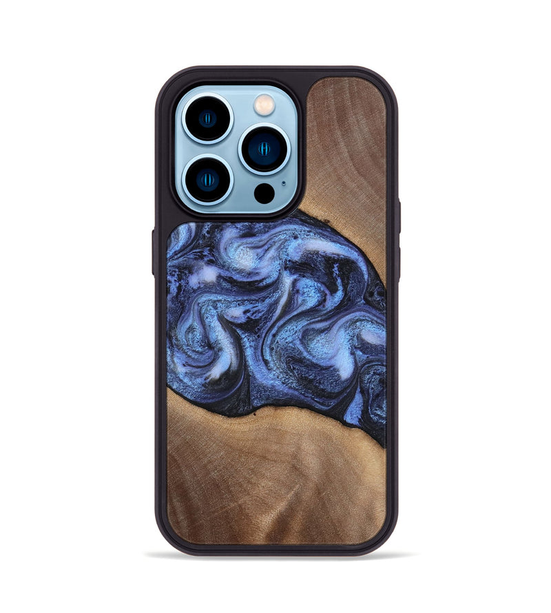 iPhone 14 Pro Wood Phone Case - Destini (Blue, 813803)