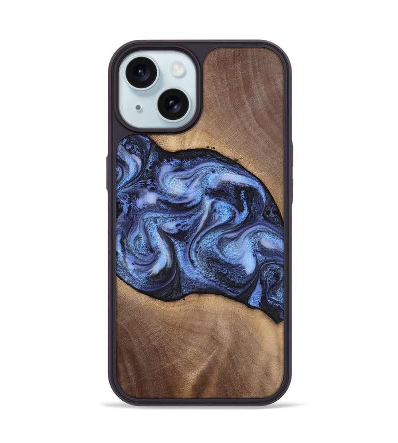 iPhone 15 Wood Phone Case - Destini (Blue, 813803)