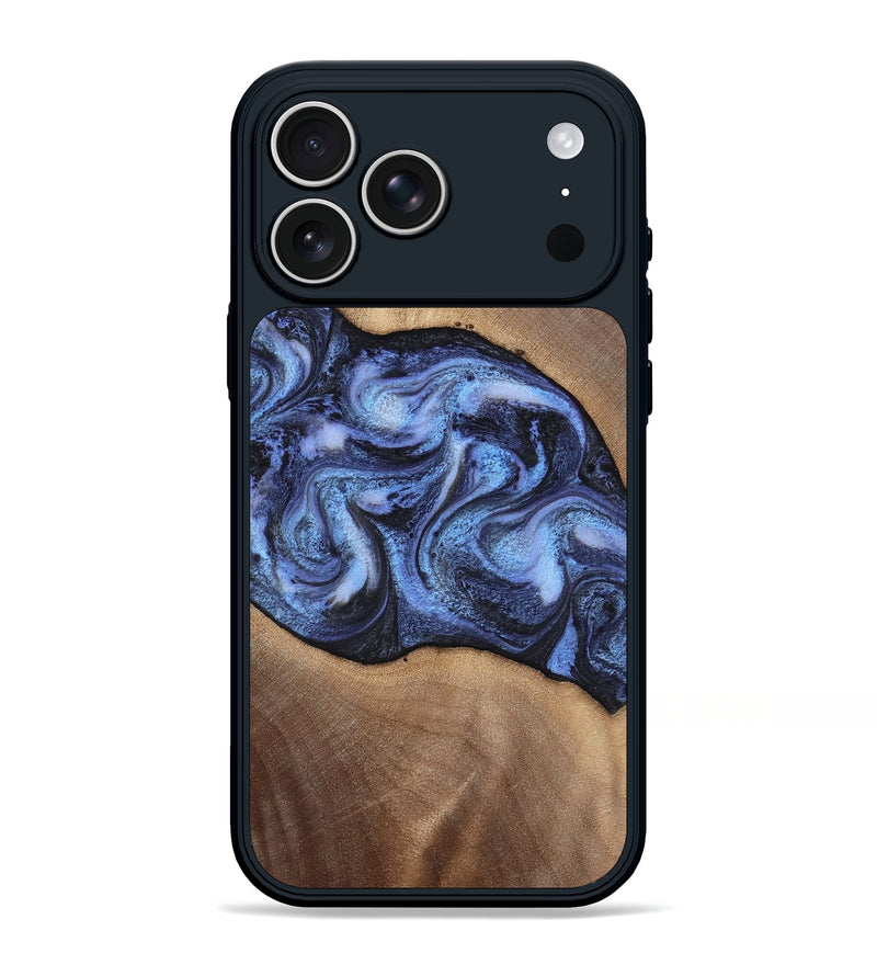 iPhone 17 Pro Max Wood Phone Case - Destini (Blue, 813803)