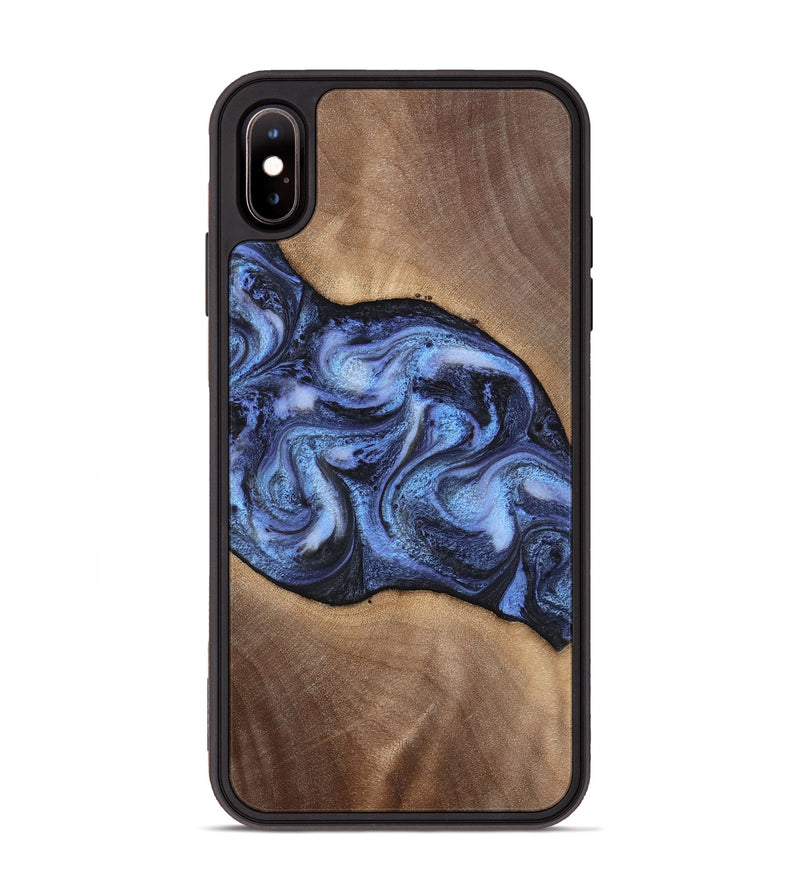 iPhone Xs Max Wood Phone Case - Destini (Blue, 813803)