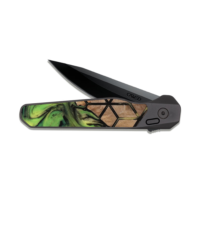 EDC Dark Slate Wood Pocket Knife - Janene (Pattern, 813845)