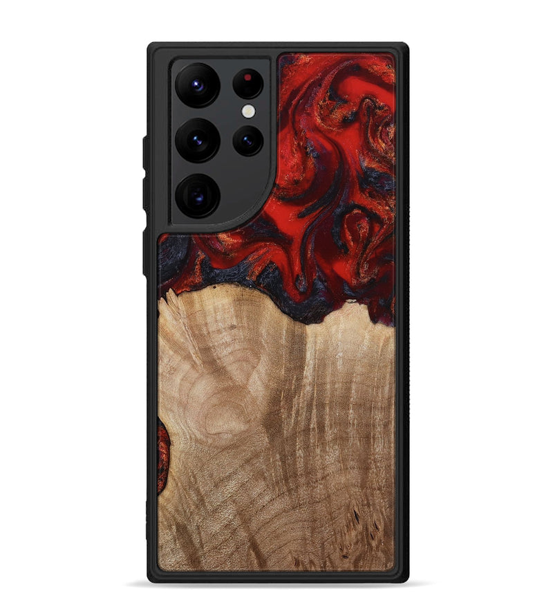 Galaxy S22 Ultra Wood Phone Case - Adela (Red, 813860)