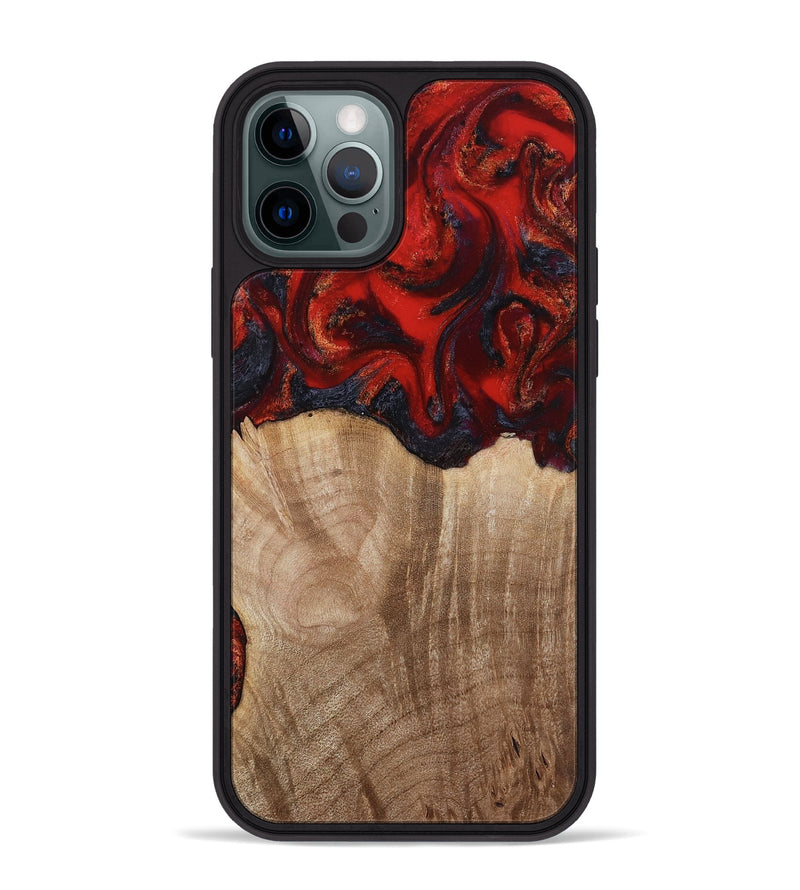 iPhone 12 Pro Max Wood Phone Case - Adela (Red, 813860)