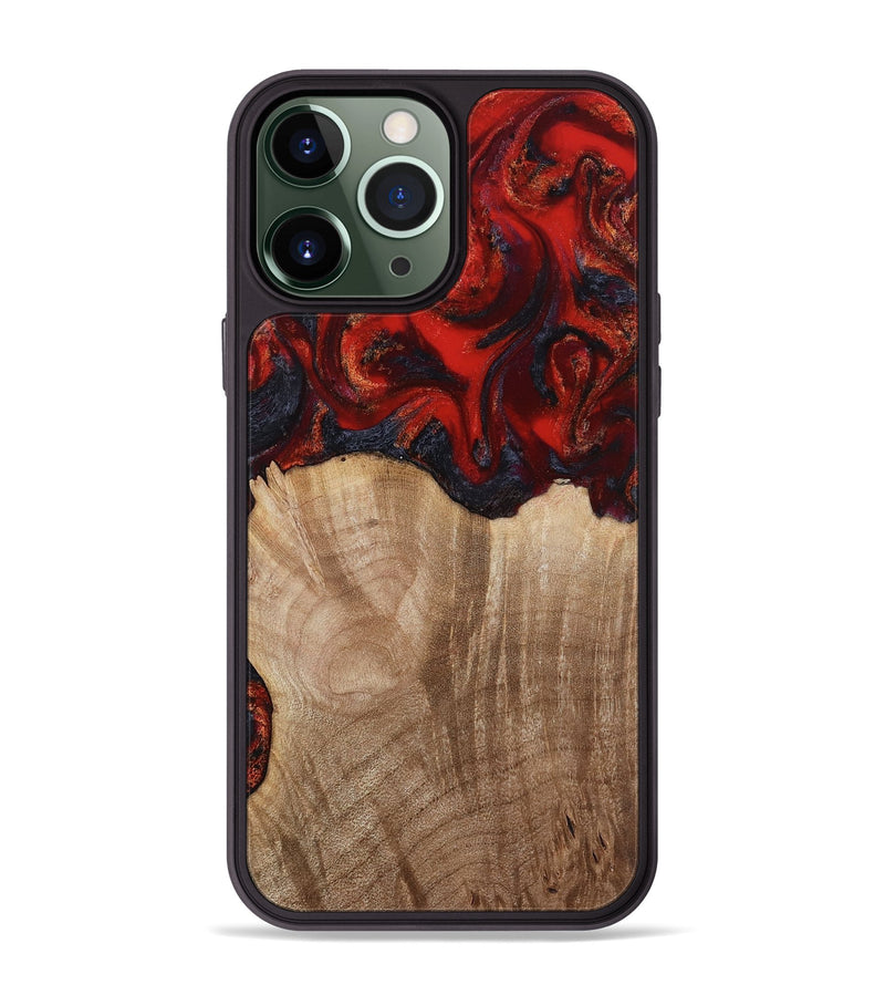 iPhone 13 Pro Max Wood Phone Case - Adela (Red, 813860)