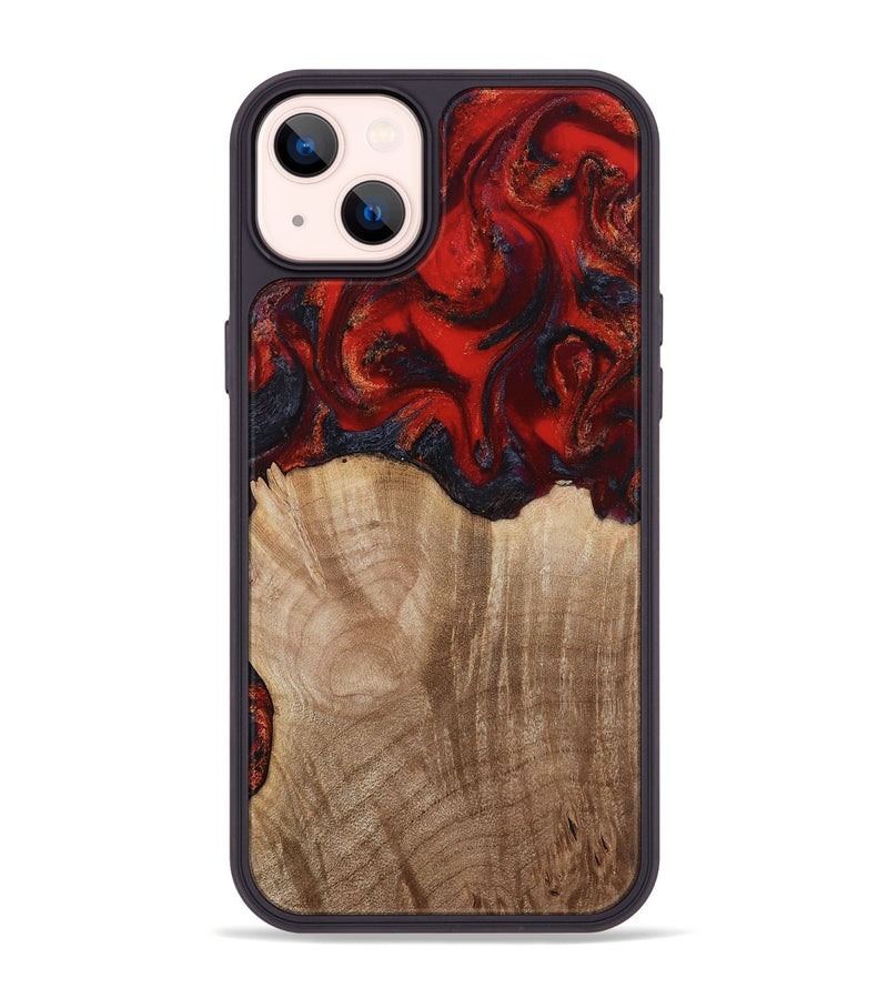 iPhone 14 Plus Wood Phone Case - Adela (Red, 813860)