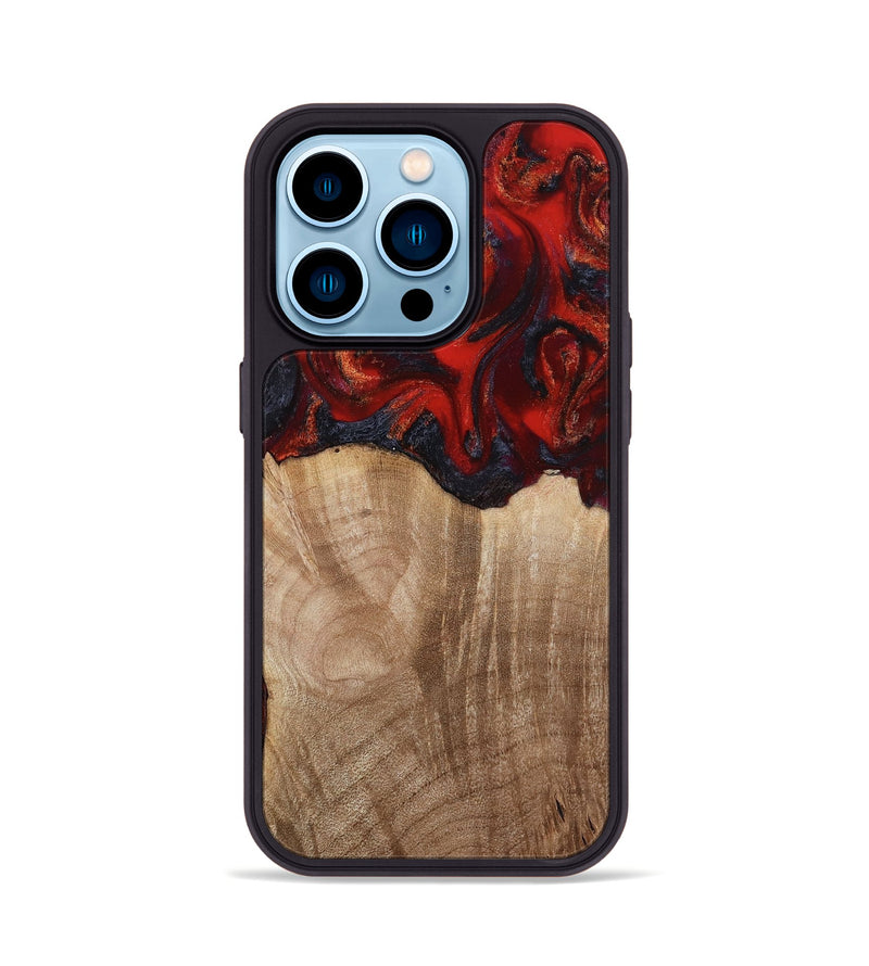 iPhone 14 Pro Wood Phone Case - Adela (Red, 813860)