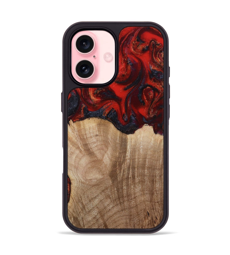 iPhone 16 Wood Phone Case - Adela (Red, 813860)