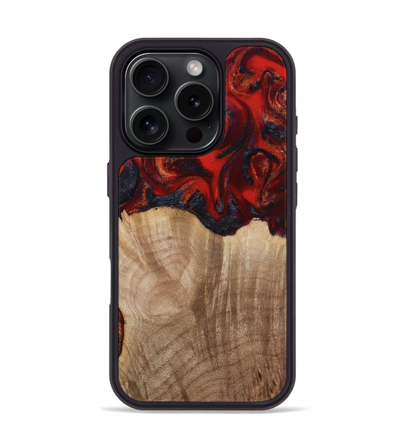 iPhone 16 Pro Wood Phone Case - Adela (Red, 813860)