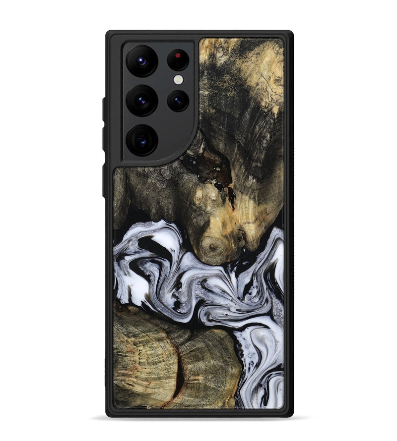 Galaxy S22 Ultra Wood Phone Case - Halley (Black & White, 813873)
