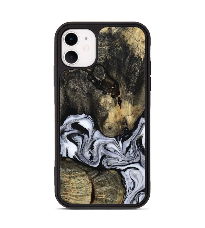iPhone 11 Wood Phone Case - Halley (Black & White, 813873)