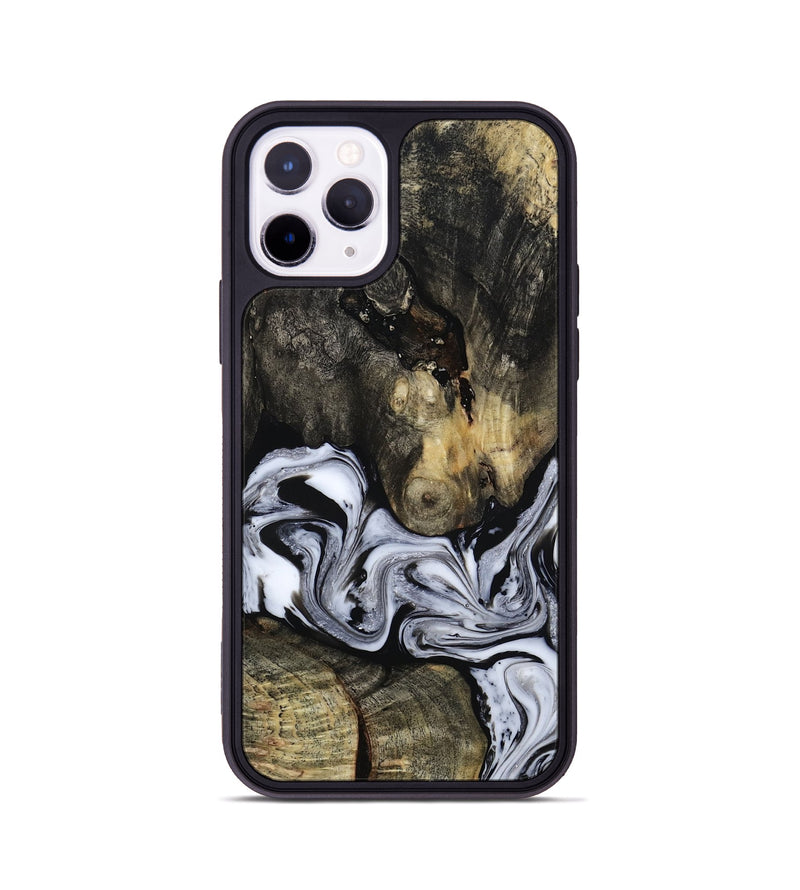 iPhone 11 Pro Wood Phone Case - Halley (Black & White, 813873)