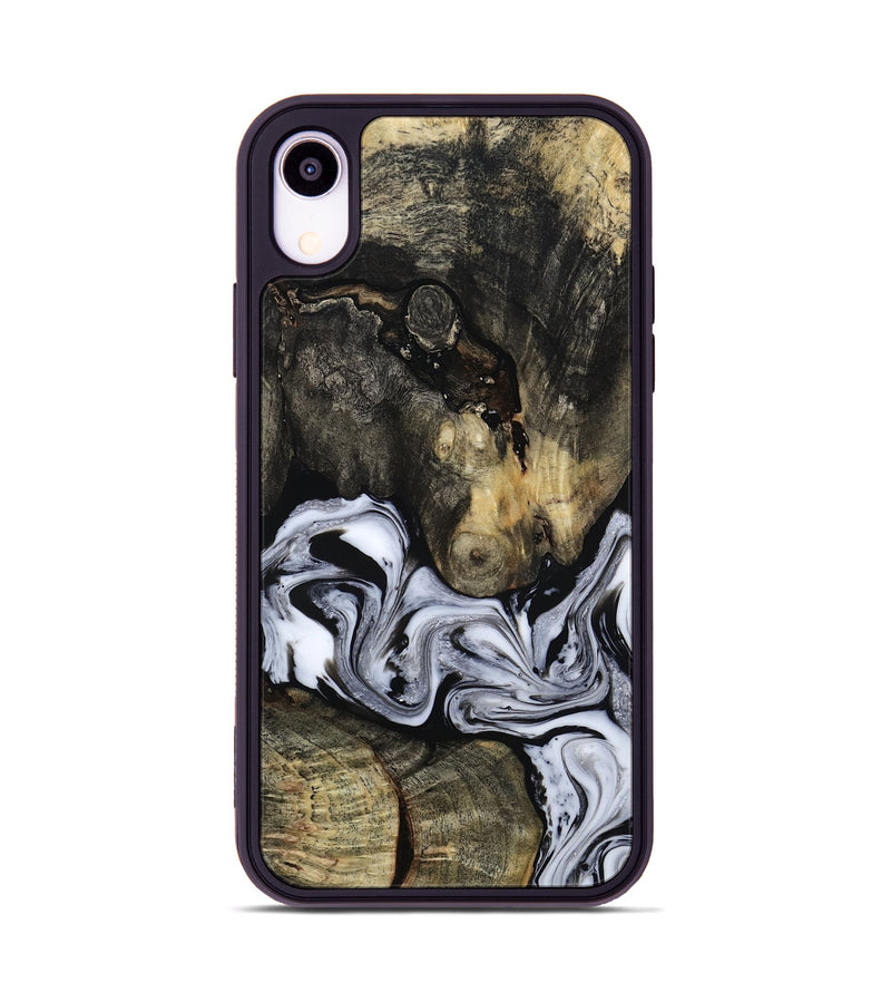 iPhone Xr Wood Phone Case - Halley (Black & White, 813873)
