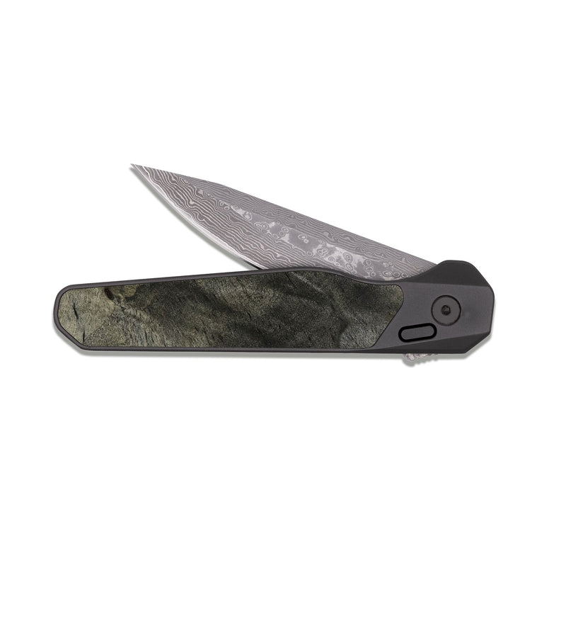 EDC Dark Damascus Wood Pocket Knife - Easton (Wood Burl, 813889)