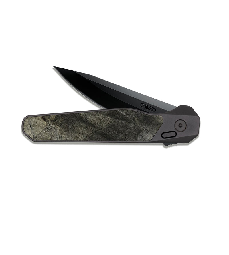 EDC Dark Slate Wood Pocket Knife - Easton (Wood Burl, 813889)