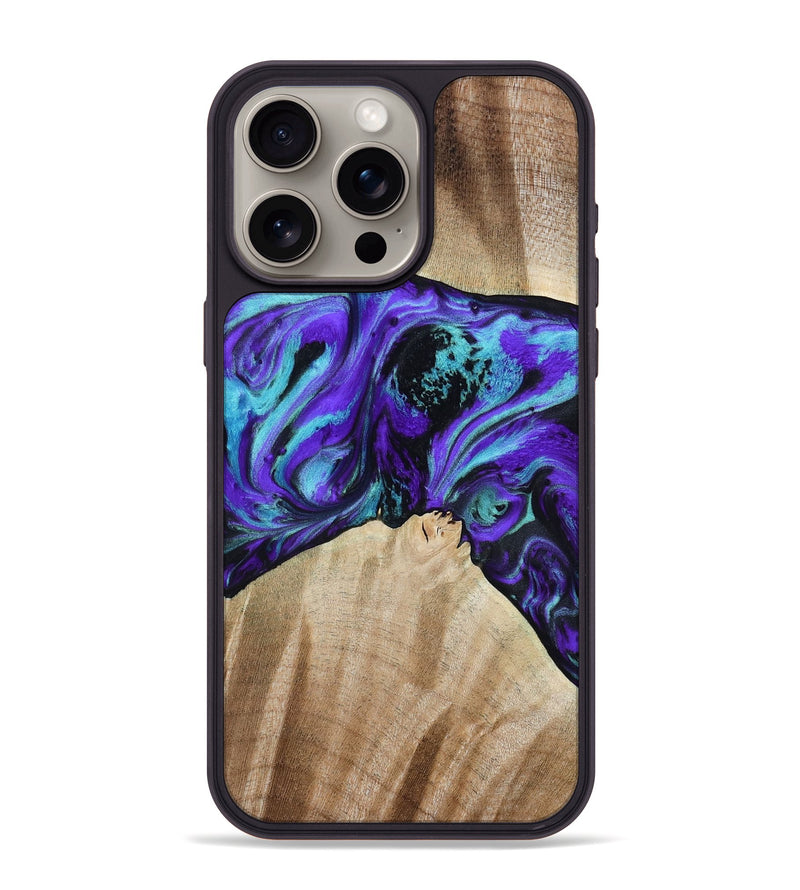 iPhone 15 Pro Max Wood Phone Case - Blaine (Purple, 813893)