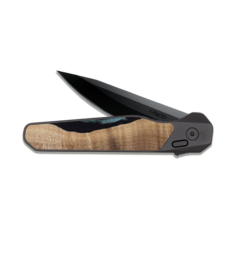 EDC Dark Slate Wood Pocket Knife - Peggy (Purple, 813894)