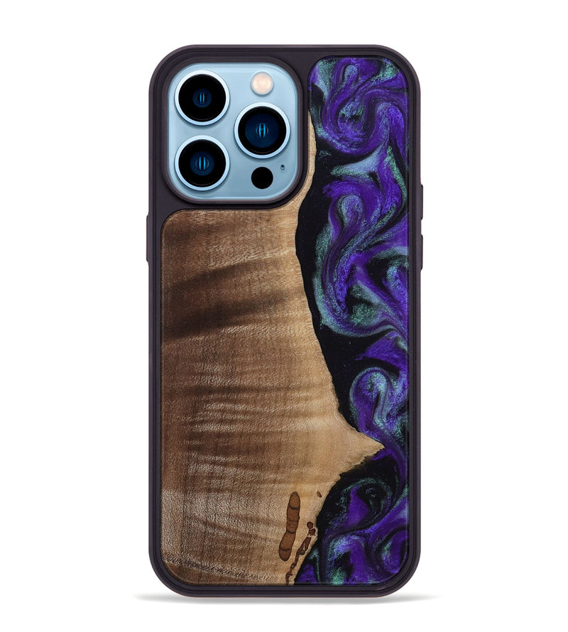 iPhone 14 Pro Max Wood Phone Case - Peggy (Purple, 813894)