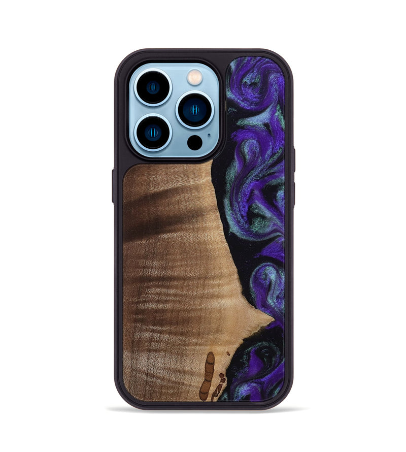 iPhone 14 Pro Wood Phone Case - Peggy (Purple, 813894)