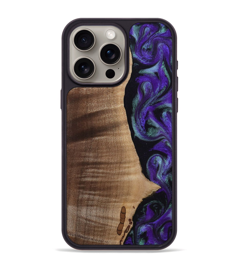 iPhone 15 Pro Max Wood Phone Case - Peggy (Purple, 813894)