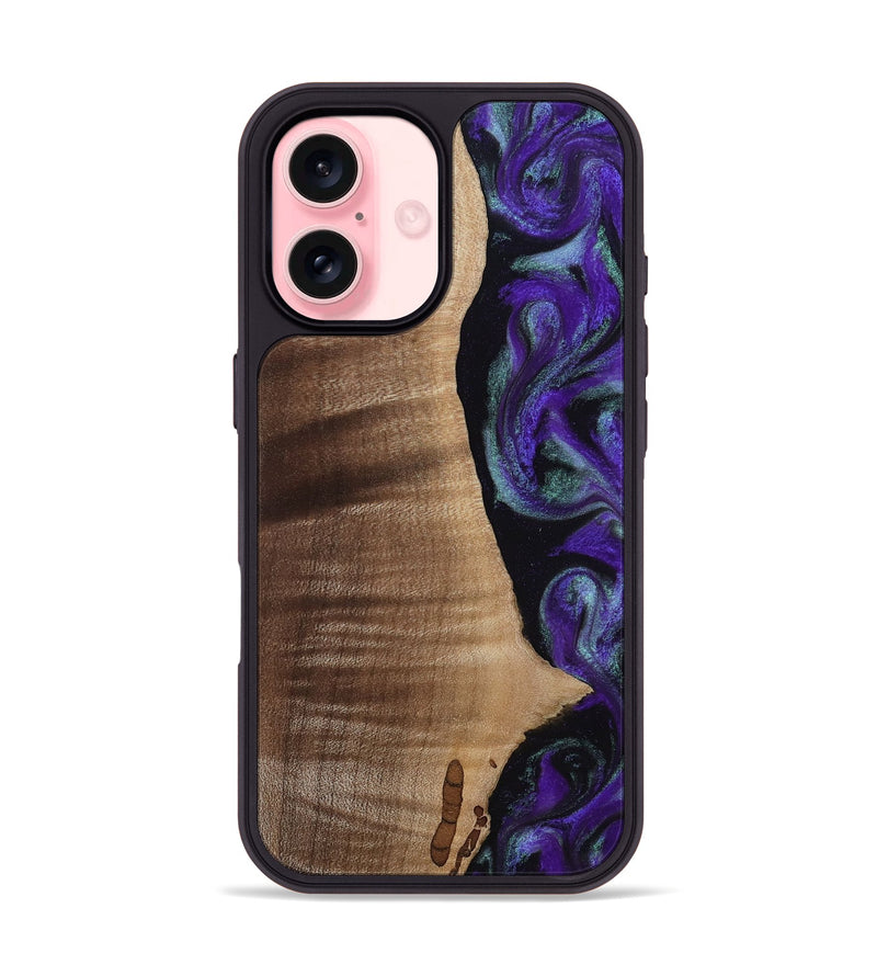 iPhone 16 Wood Phone Case - Peggy (Purple, 813894)