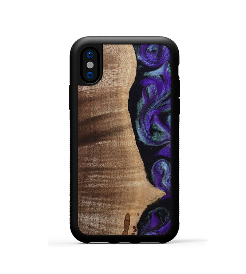 iPhone Xs Wood Phone Case - Peggy (Purple, 813894)