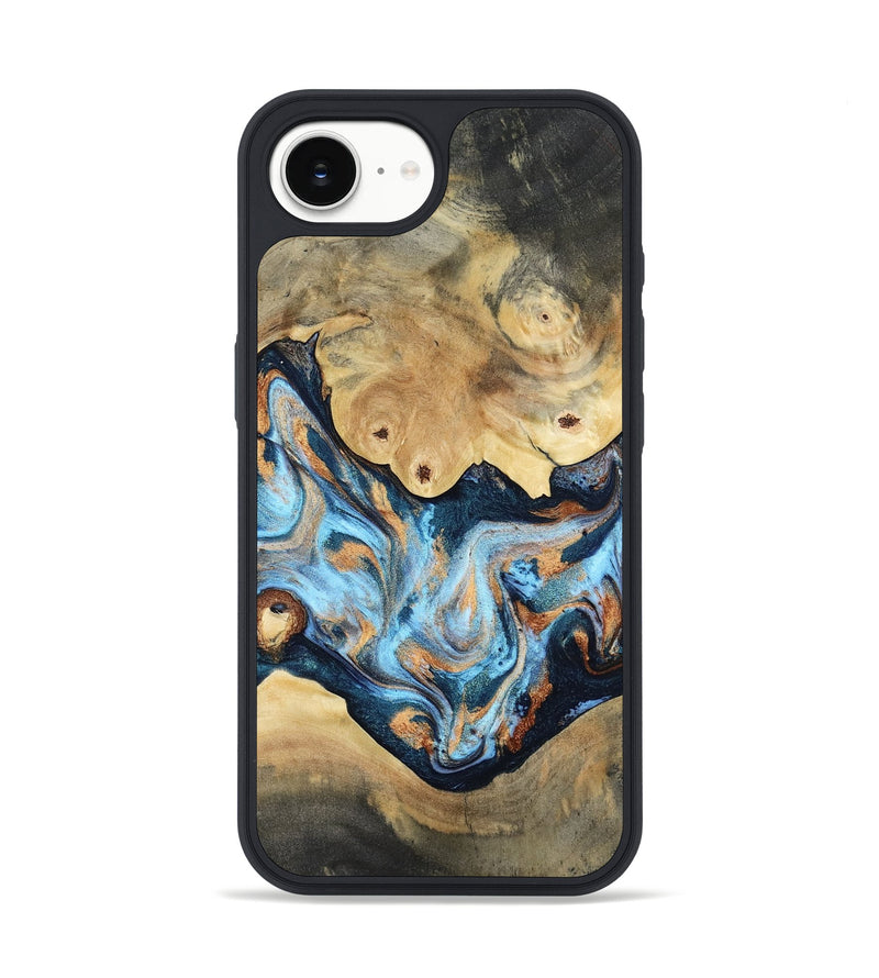 iPhone 17e Wood Phone Case - Oaklyn (Teal & Gold, 813900)