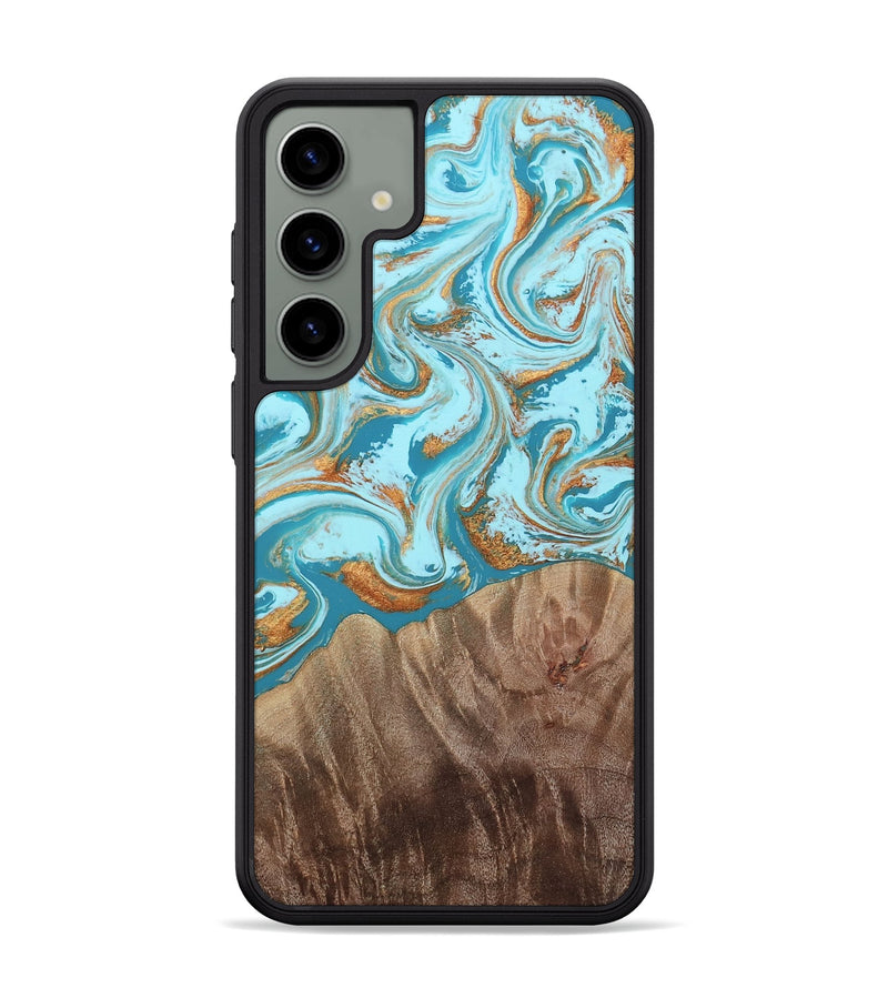 Galaxy S24 Plus Wood Phone Case - Kylian (Teal & Gold, 813903)