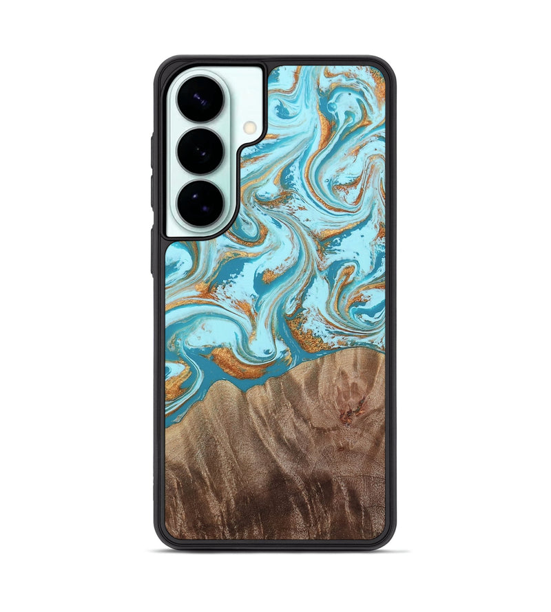 Galaxy S26 Plus Wood Phone Case - Kylian (Teal & Gold, 813903)