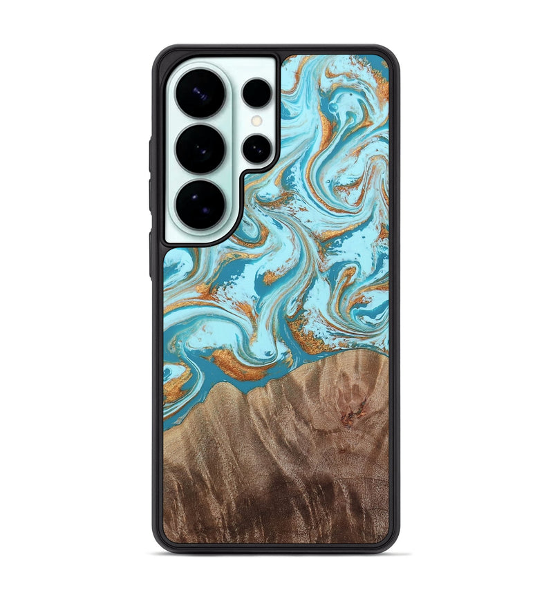 Galaxy S26 Ultra Wood Phone Case - Kylian (Teal & Gold, 813903)