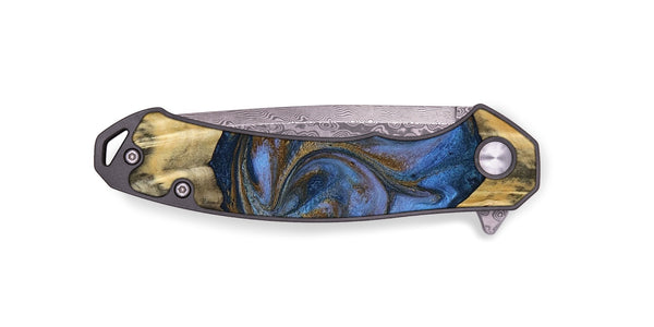 EDC Wood Pocket Knife - Florine (Teal & Gold, 813923)