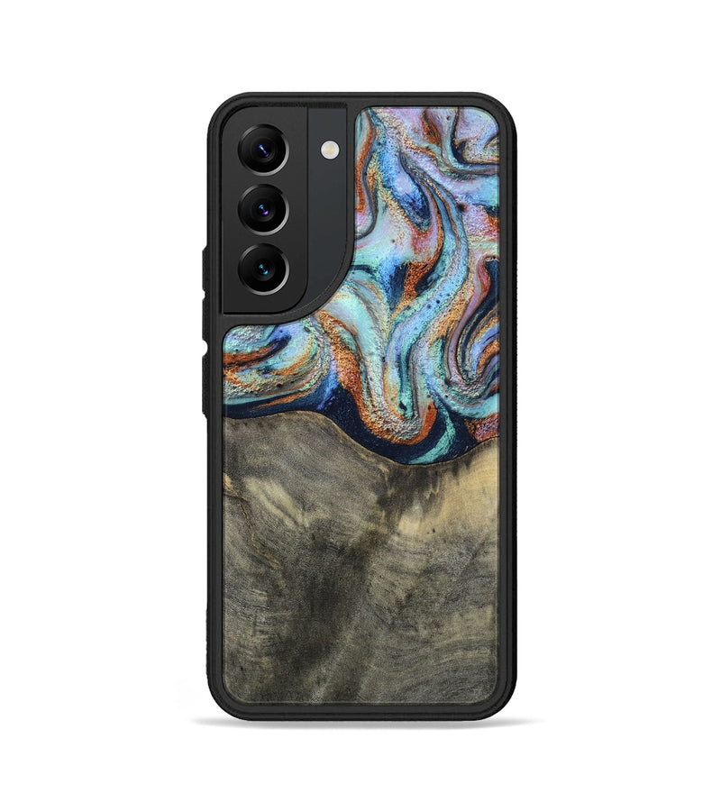 Galaxy S22 Wood Phone Case - Mandi (Teal & Gold, 813924)