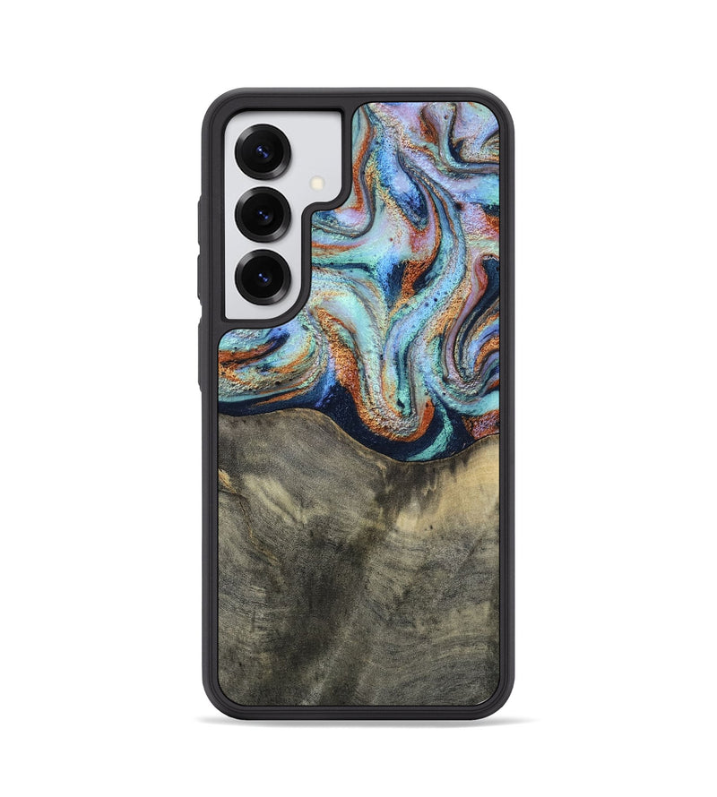 Galaxy S25 Wood Phone Case - Mandi (Teal & Gold, 813924)