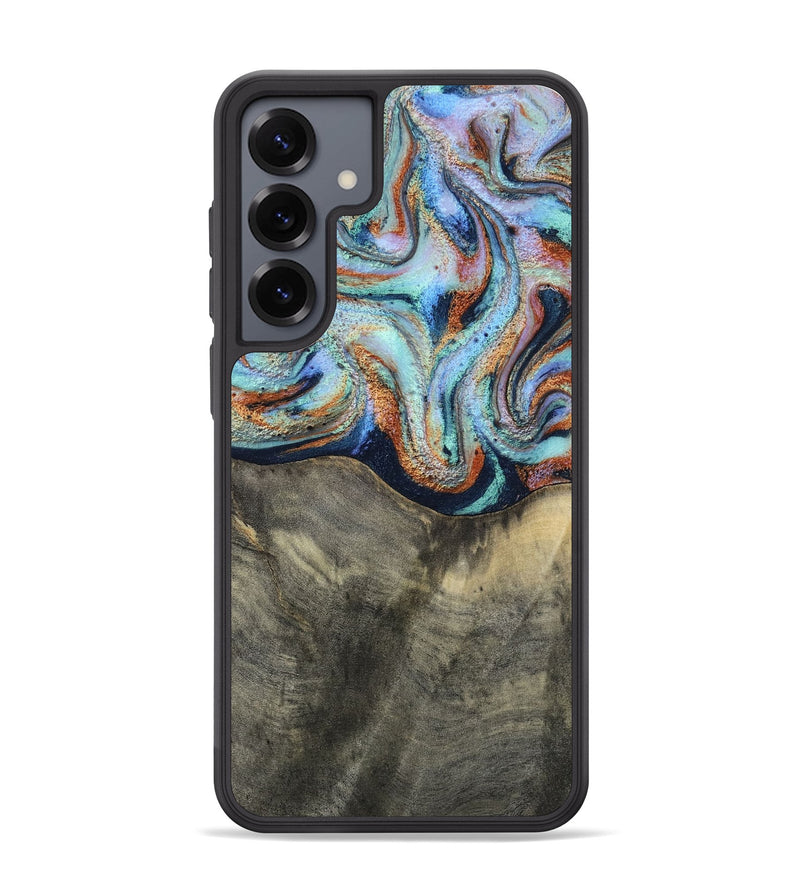 Galaxy S25 Plus Wood Phone Case - Mandi (Teal & Gold, 813924)