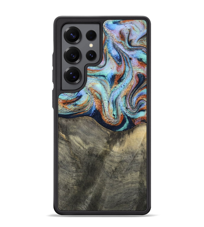 Galaxy S25 Ultra Wood Phone Case - Mandi (Teal & Gold, 813924)