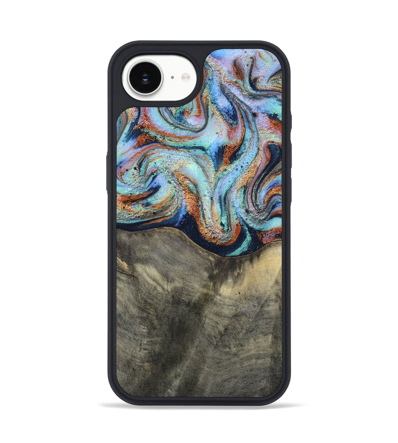 iPhone 17e Wood Phone Case - Mandi (Teal & Gold, 813924)