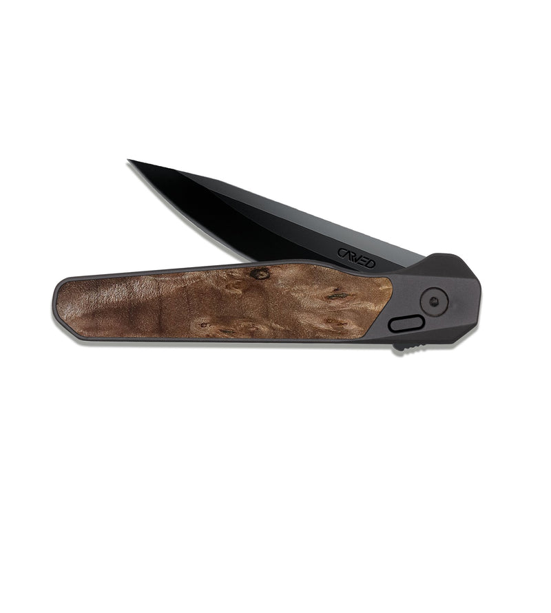 EDC Dark Slate Wood Pocket Knife - Reanna (Teal & Gold, 813927)