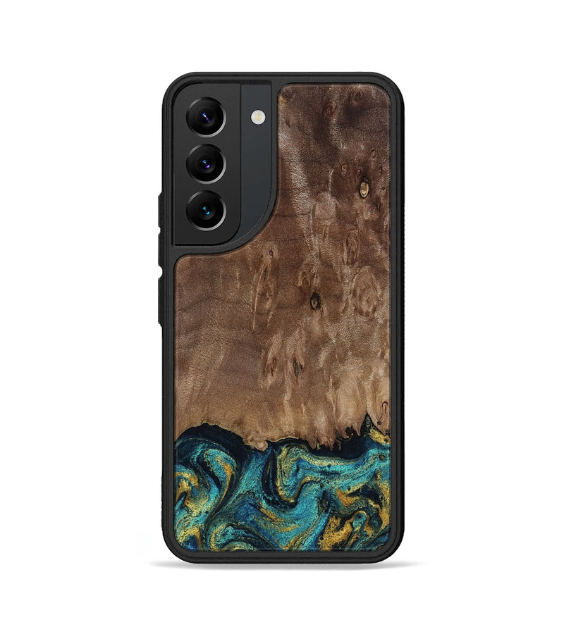 Galaxy S22 Wood Phone Case - Reanna (Teal & Gold, 813927)